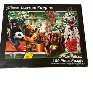 Vermont Christmas Co. Garden Puppies 100 Piece Jigsaw Puzzle Ages 6+